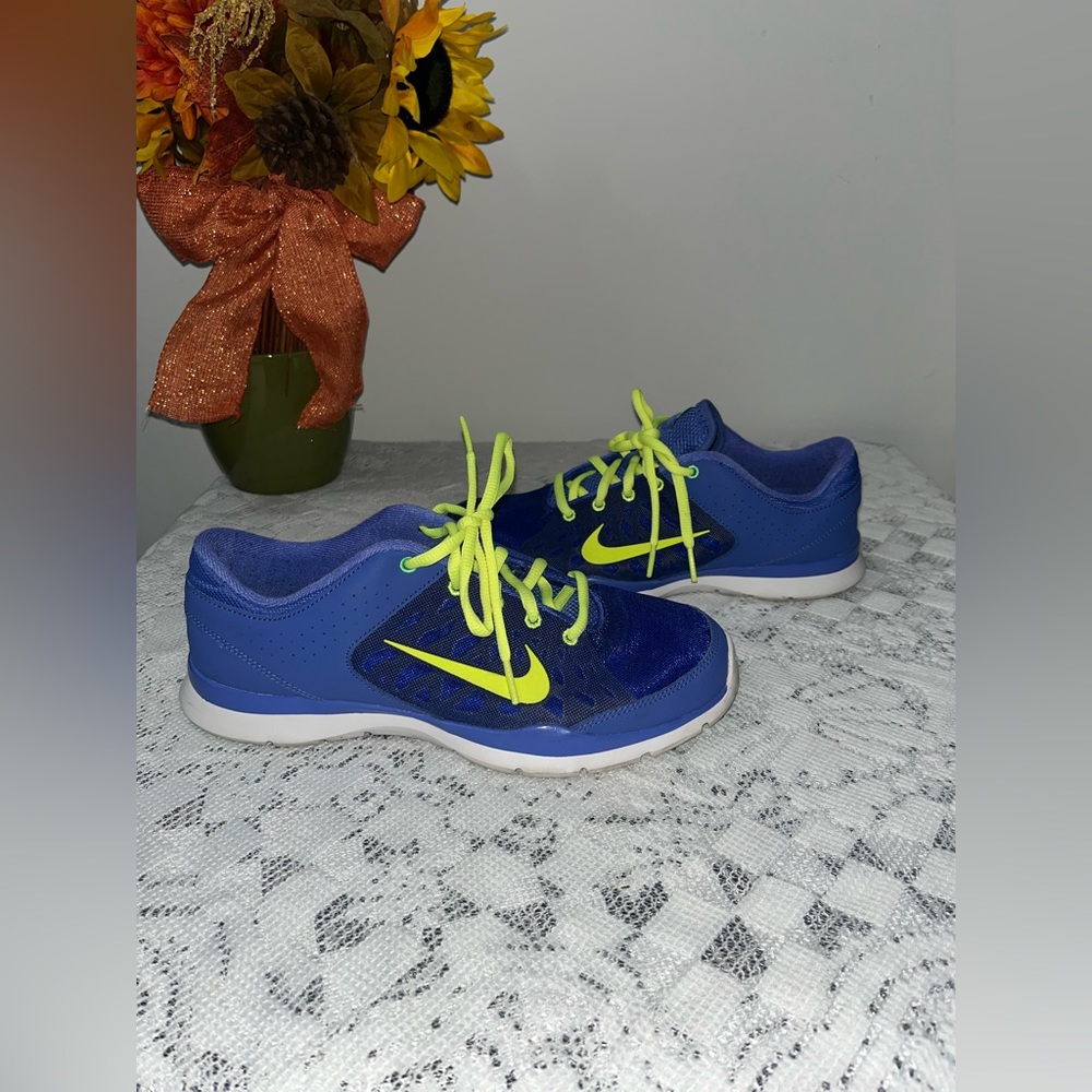 Neon green and blue Nike Training shoes